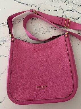 kate spade Roulette Hot Pink Pebbled Leather Crossbody Bag